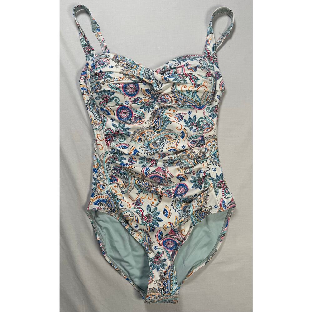 Nip Tuck Swim Floral Ruched One Piece Swimsuit US 4 Tummy Control Resort
